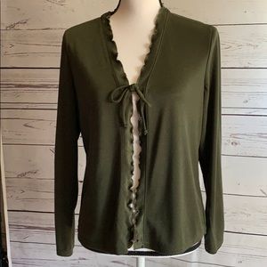 NWT Kathie Lee Collection Ruffle Edge Sweater